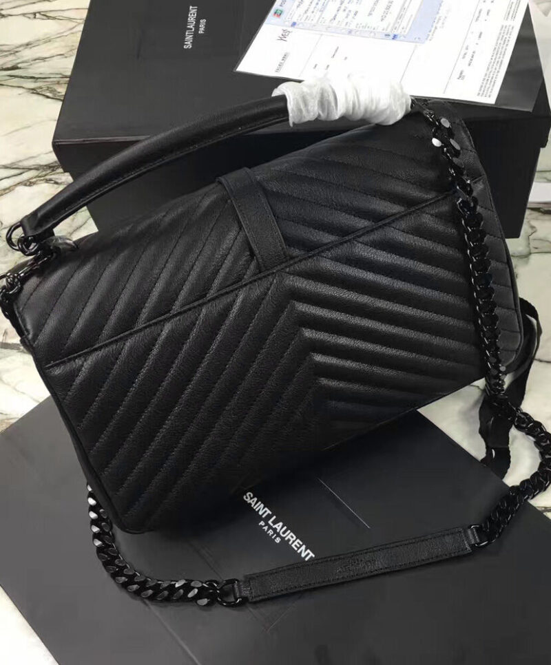 YSL Classic Large Monogram Saint Laurent College Bag Black